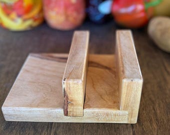 Cherry Cutting Board Holder | Handmade Wooden Stand for Cutting or Charcuterie Boards