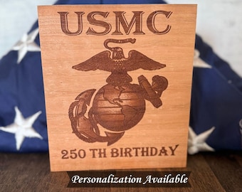 USMC 250th Shelf Decor: Military Desk Decor