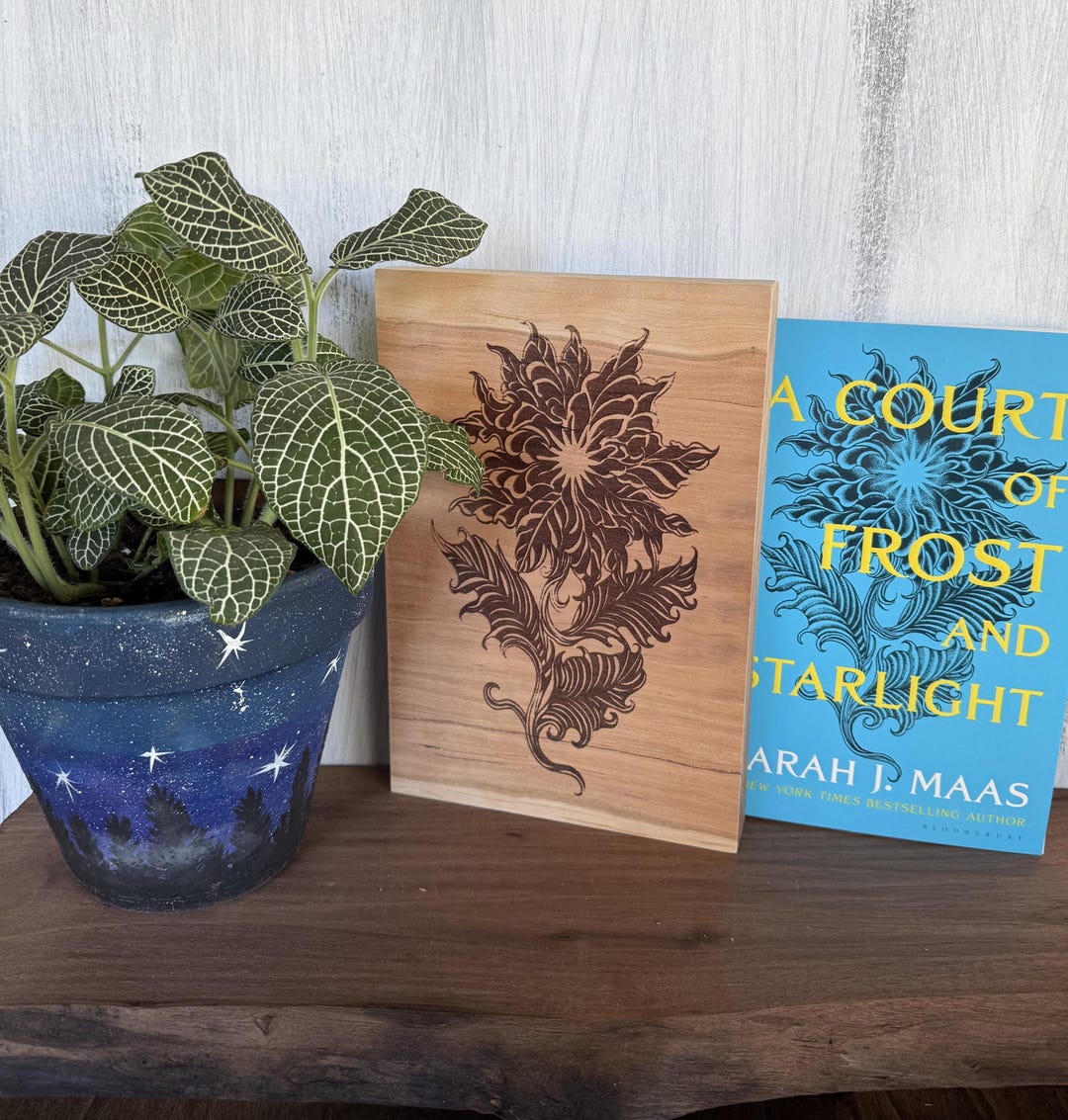 ACOFAS Book Engraved Wooden Decor | A Court of Frost and Starlight ...