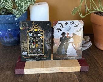 Tarot Card Holder Stand | Oracle Card Holder Stand | Natural Hardwood Card Display | Witchy Altar Decor
