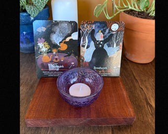 Tarot Card Holder Stand | Oracle Card Holder Stand | Natural Hardwood Card Display | Witchy Altar Decor