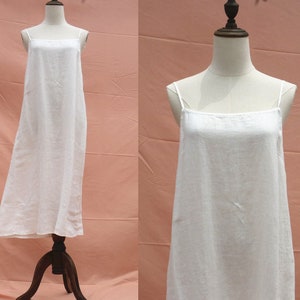 37 color linen midi slip dress loose white dress slip dress dress linen night dress linen nightgown braces dress for women handmade dress