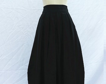 Linen black  skirt soft linen skirt women's skirt summer skirt custom skirt elastec waist skirt long linen skirt handmade skirt for women