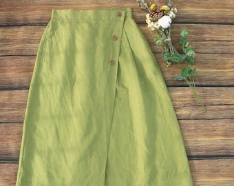 37 color Good quality Linen skirt midi skirt green skirt women's skirt More size Custom skirt summer skirt Casual skirts for women