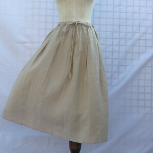 Linen cream skirt soft linen skirt women's skirt summer skirt custom skirt elastec waist skirt midi linen skirt handmade skirt