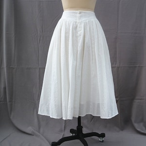 white midi skirt cotton embroidered skirt women's skirt More size Custom skirt summer skirt pleated skirts for women gift