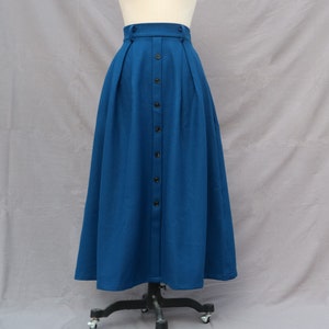 80+ color blue-green long wool skirt women&#39;s maxi skirt Custom single-breasted full skirt fall winter skirt warm skirts for women gift