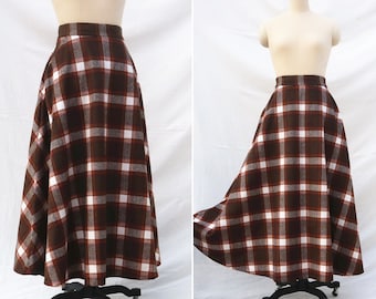 vintage stijl plaid lange rok Maxi wollen rok raster rok volledige rok vrouwen rok winter warme wol rokken voor vrouwen cadeau