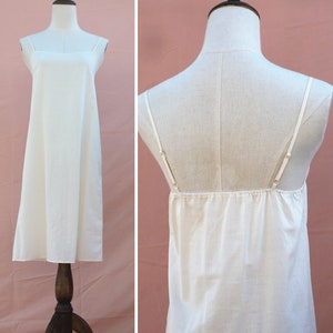 cotton cream dress loose dress slip dress soft cotton nightdress cotton nightgown braces midi dress clothing dress for women handmade dress