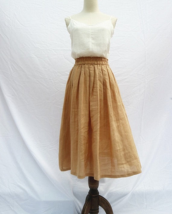 Long khaki top skirts etsy