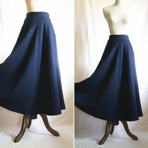 More color Blue long wool skirt women's skirt More size Custom skirt fall winter skirt maxi skirts for women