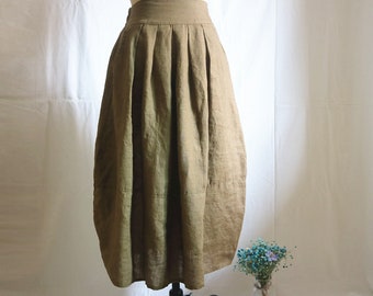 long khaki skirts etsy