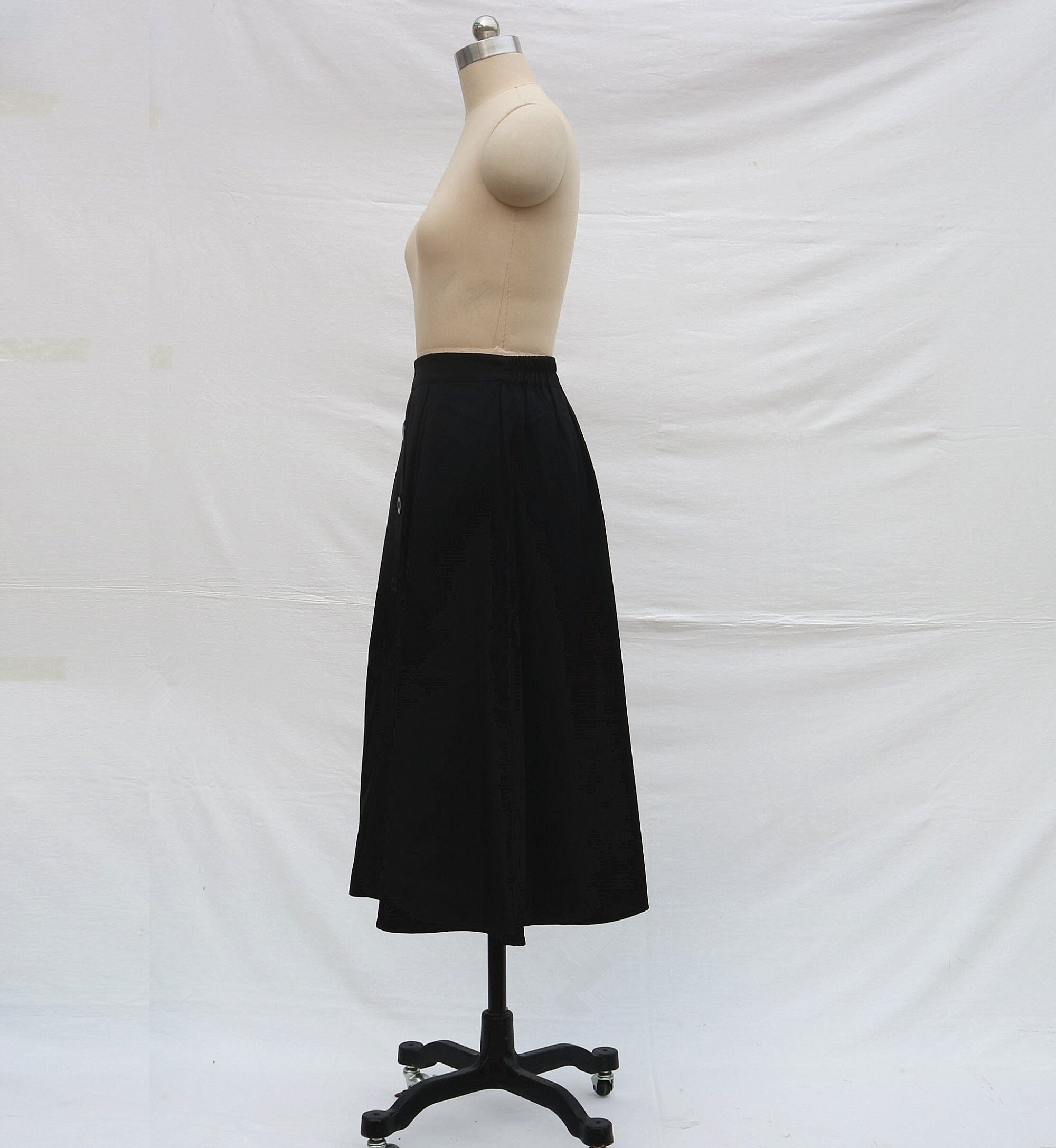 Black Midi Skirt Linen Long Skirt Women's Skirt More Size - Etsy