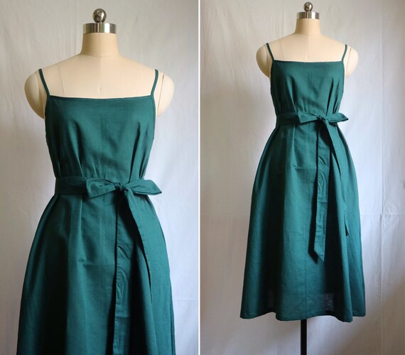 37 Color Linen Green Dress Midi Dress Loose Dress Slip Dress Etsy