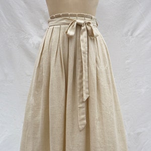 Apricot Linen skirt long skirt Pleated maxi skirt women&#39;s skirt Custom skirt summer/spring skirt Casual skirts for women gift
