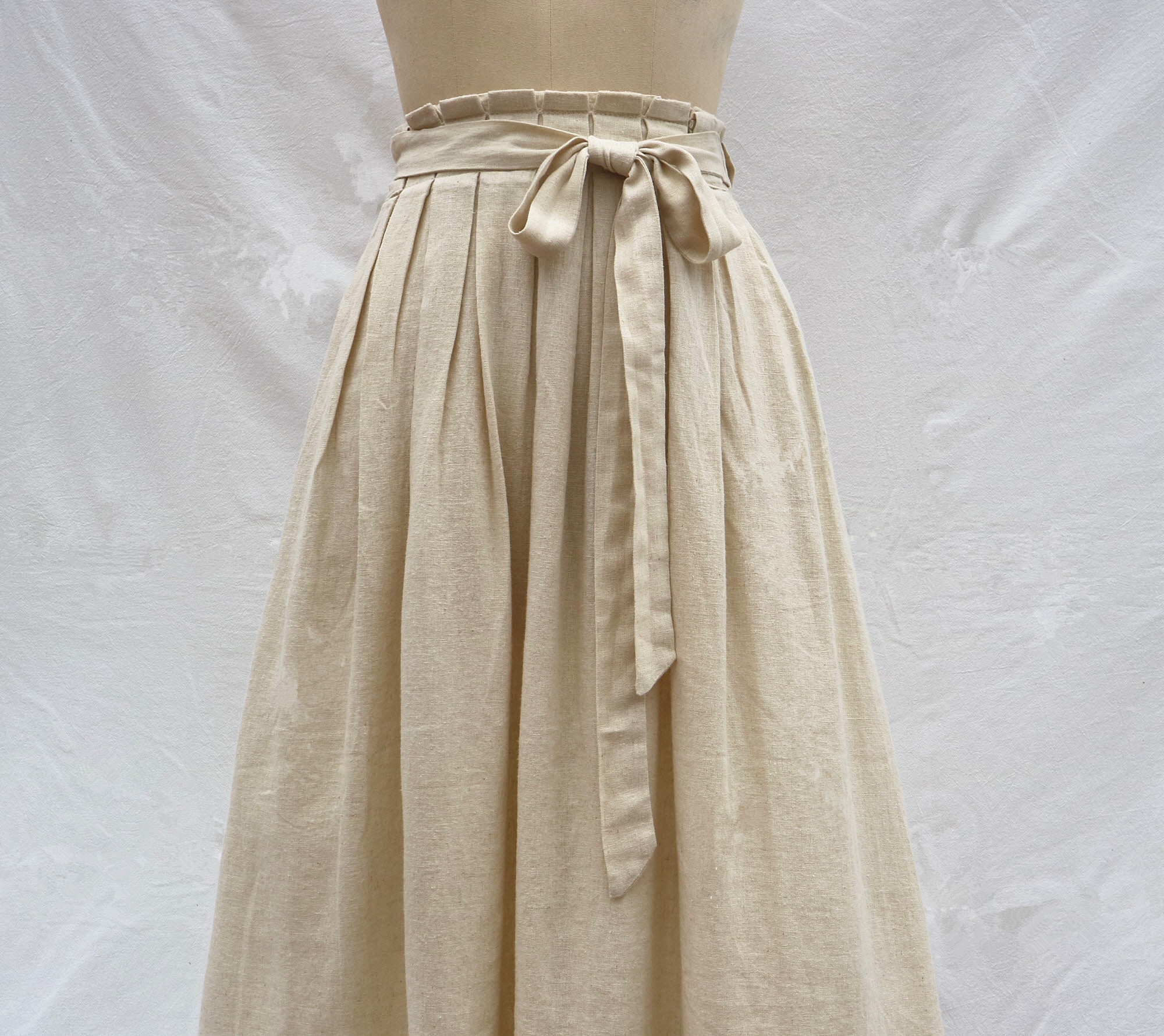 Apricot Linen Skirt Long Skirt Pleated Maxi Skirt Women's - Etsy