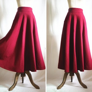 More color wine red long wool skirt women&#39;s skirt More size Custom skirt fall winter skirt maxi skirts for women