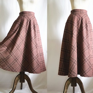 More color vintage-style grid long wool skirt women's skirt More size Custom skirt fall winter skirt maxi skirts for women gift for her