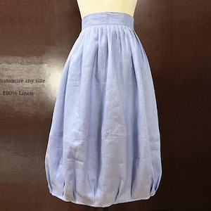 37 color Linen skirt midi skirt Pleated Lantern skirt women&#39;s skirt More size Custom skirt summer skirt Casual skirts for women