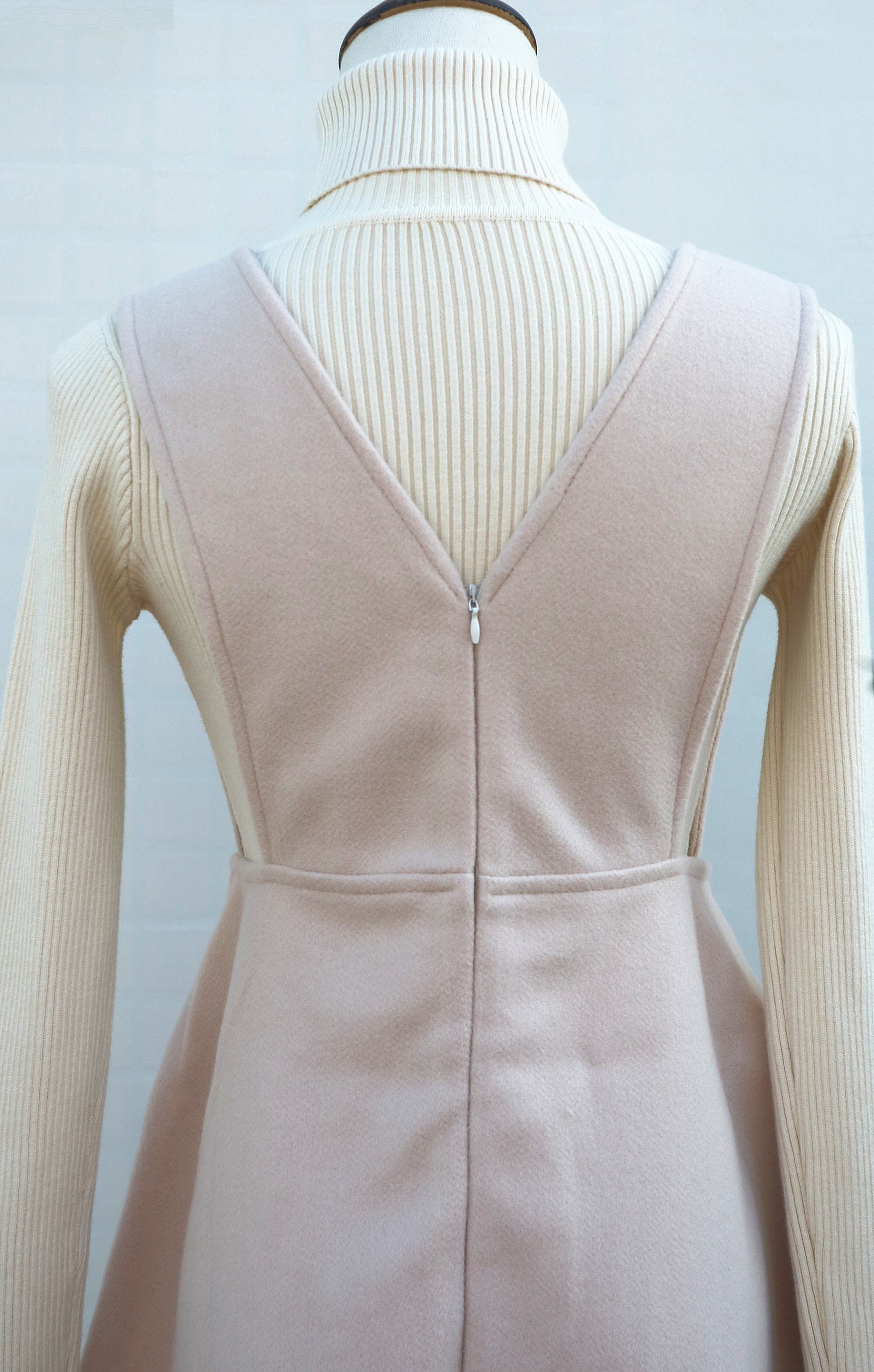 Cream Wool Dress Woolen Long Dress Slim Fit Winter Suspender Etsy