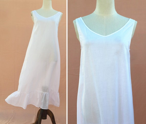 Full Slip, White Cotton Slip Full Length, Maxi White Underdress