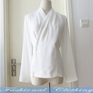 white shirt spring autumn summer shirt women clothing women shirt long sleeve shirt chiffon shirt office shirt blouse top