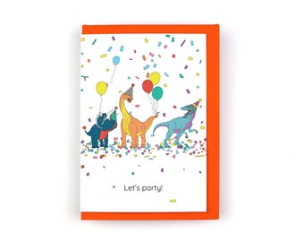 Let's Party Dinosaur Greeting Card