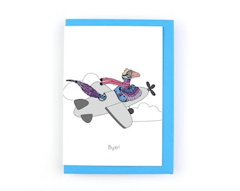 Bye! Dinosaur Greeting Card, appreciation card, funny pun dino card, leaving or retirement card, bon voyage greeting card