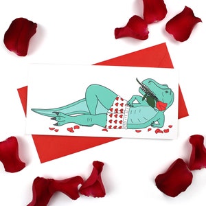 Carte de Saint-Valentin dinosaure sexy, Saint-Valentin dinosaure, carte drôle de fête des mères, cartes sexy, t-rex, tyrannosaure, cartes d'amant de dinosaure