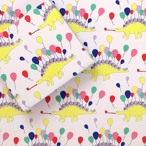 Dinosaur wrapping paper, party animal, stegosaurus, gift wrap, wrapping paper, kids birthday, kids wrapping paper, funny wrapping paper