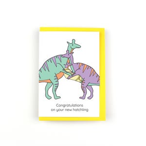 Félicitations pour votre nouveau bébé, carte de voeux, nouveau-né, dinosaure, cartes amusantes, félicitations, cartes de bébé, félicitations