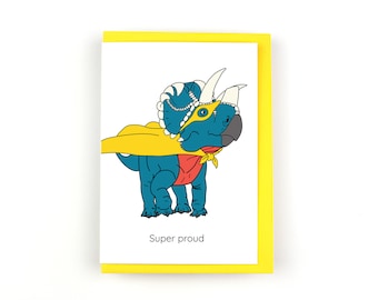 Super Proud Dinosaur Greeting Card, graduation, new job, thinking of you