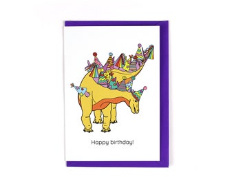 Party Hat Dinosaur Greeting Card