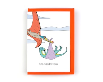 Special Delivery Dinosaur New Baby Greeting Card