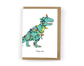 Tree-Rex, Dinosaur Christmas Card, Christmas card, cards for kids, funny Christmas card, dinosaur Christmas, tyrannosaurus, T-rex card