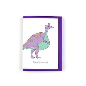 Carte de grossesse, carte de grossesse dinosaure, Preggosaure, enceinte, félicitations, cartes pour elle, nouvelle maman, nouveau-né, cartes rigolotes, dinosaure
