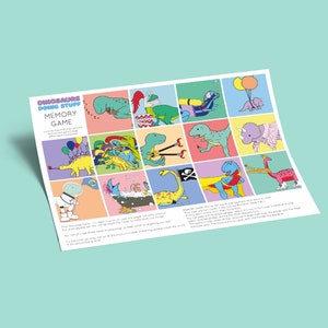 Téléchargement numérique : faites correspondre les paires de dinosaures, jeu d'associations d'animaux, jeu de paires, jeux de cartes pour enfants, jeux éducatifs, jeux de mariage
