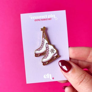 Enamel Pin - Ice Skates - Gold Enamel Pin - Ice Skater Gifts - Ice Skater Accessories - Skates Pin - Skating Gifts