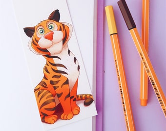 Tiger Illustrated Velvet Bookmark