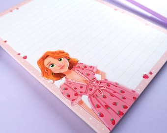 Strawberry Dress A5 Lined Notepad with 50 Sheets