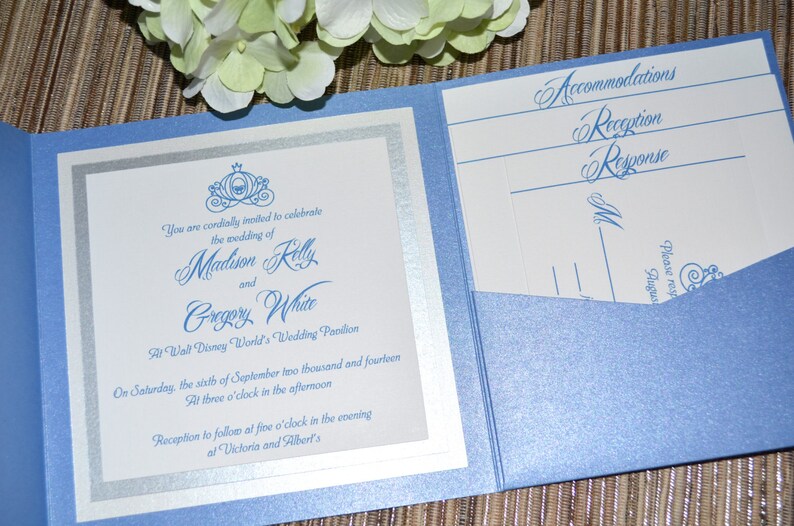 Fairy Tale Wedding Invitations Cinderella Pocket Fold Etsy