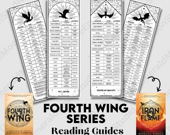 Guías de lectura del paquete Fourth Wing & Iron Flame / Marcapáginas / Yarros / Imprimible / Digital