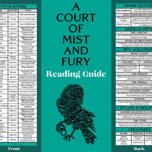 ACOMAF Reading Guide | Bookmark | Maas | Printable | Digital | Mist ...