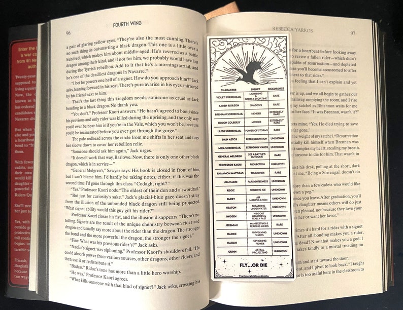 Fourth Wing Series Bookmark Laminated Reading Guide Yarros Iron Flame