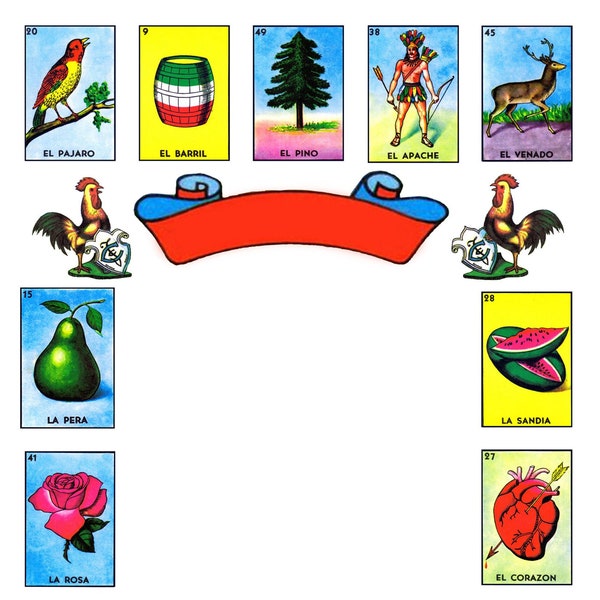 Loteria Any Occasion MASTER BLANK TEMPLATE (4"X6") Older Version Loteria Images "Printable"