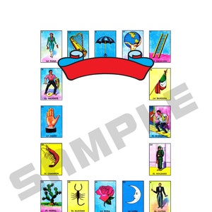 4 Loteria Blanko Flyer Vorlage | Zentriert auf einem ""READY to PRINT"" Letter Size PNG, um auch Ihren eigenen Hintergrund hinzuzufügen | Reg.Nr. 6,95 Jetzt im Angebot!