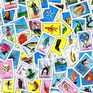 LOTERIA TUMBLER | Seamless 300 DPI Digital Paper | Loteria Old School Version | Trim or Resize to your need!