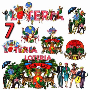 Loteria, Decor Elements PNG-Dateien mit transparentem Hintergrund. Reg.Nr. Preis 6,95
