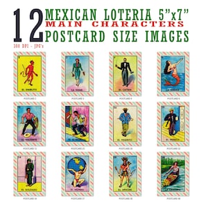 5x7  Mexican Loteria  Card  Images  (12 Separate Files) - Reg. 2.99 On Sale Now!