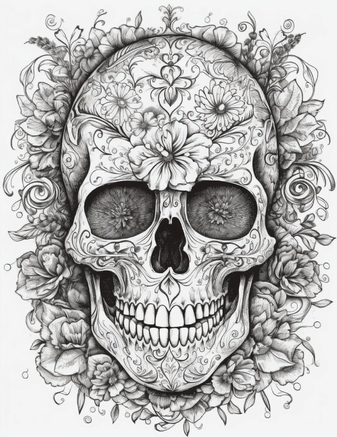 Sugar Skulls Coloring Pages for Adults Volume - 1 "perfect For, Dia De ...